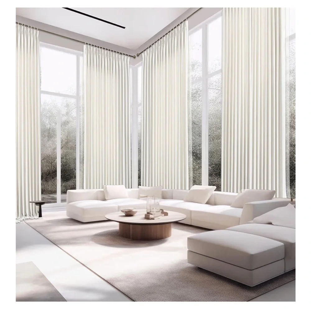 Custom Curtains Luxury Linen Curtains Blackout Lining Window Drapes 2 panels 051